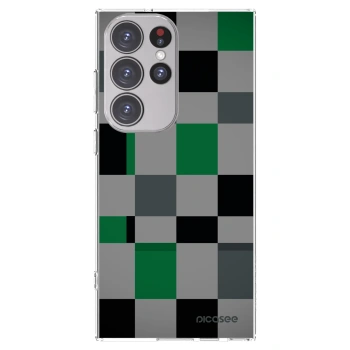 Picasee silikonowe przeźroczyste etui na Samsung Galaxy S23 Ultra 5G - Block Grid
