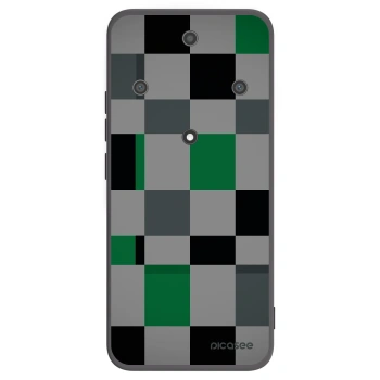 Picasee silikonowe czarne etui na Honor Magic5 Lite 5G - Block Grid