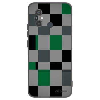 Picasee silikonowe czarne etui na Xiaomi Redmi 12C - Block Grid