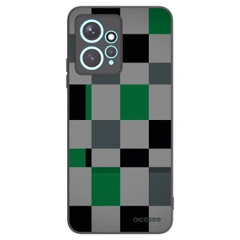 Picasee silikonowe czarne etui na Xiaomi Redmi Note 12 4G - Block Grid