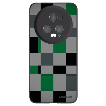 Picasee silikonowe czarne etui na Honor Magic5 Pro - Block Grid