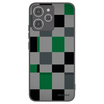Picasee silikonowe czarne etui na Xiaomi Redmi 12 4G - Block Grid