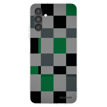 Picasee silikonowe przeźroczyste etui na Samsung Galaxy A04s A047F - Block Grid