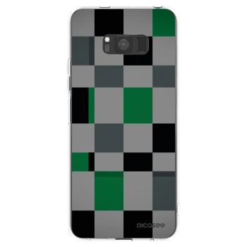 Picasee silikonowe przeźroczyste etui na Samsung Galaxy S8 G950F - Block Grid
