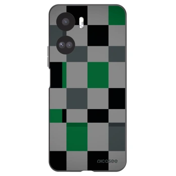 Picasee silikonowe czarne etui na Honor 90 Lite 5G - Block Grid
