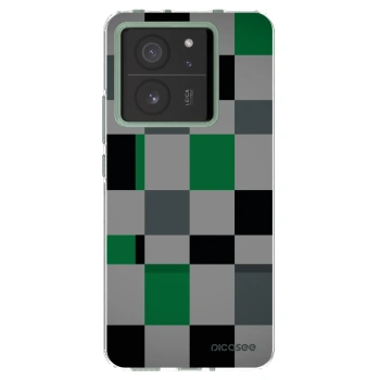 Picasee silikonowe przeźroczyste etui na Xiaomi 13T - Block Grid