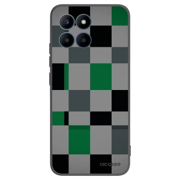 Picasee silikonowe czarne etui na Honor 70 Lite - Block Grid