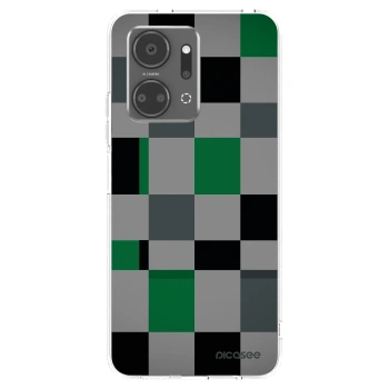 Picasee silikonowe przeźroczyste etui na Honor X7a - Block Grid