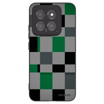 Picasee silikonowe czarne etui na Xiaomi 14 - Block Grid