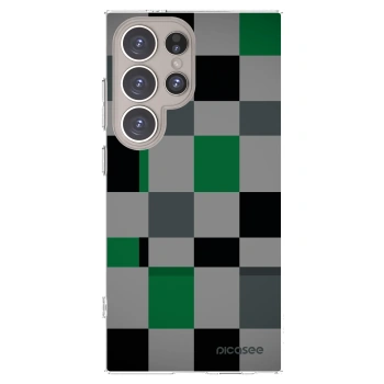 Picasee silikonowe przeźroczyste etui na Samsung Galaxy S24 Ultra S928B 5G - Block Grid