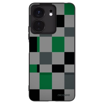 Picasee silikonowe czarne etui na Xiaomi Redmi 13C 4G - Block Grid