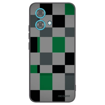 Picasee silikonowe czarne etui na Motorola Edge 40 Neo - Block Grid