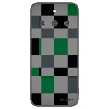 Picasee silikonowe czarne etui na Realme 11 Pro+ - Block Grid