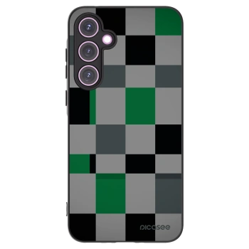 Picasee silikonowe czarne etui na Samsung Galaxy A35 5G A356B - Block Grid