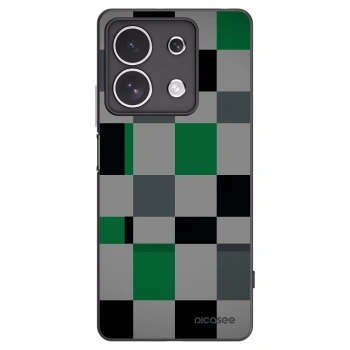 Picasee silikonowe czarne etui na Xiaomi Redmi Note 13 4G - Block Grid
