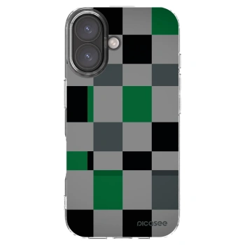 Picasee silikonowe przeźroczyste etui na Apple iPhone 16 - Block Grid