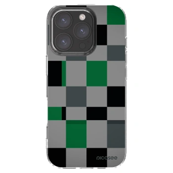 Picasee silikonowe przeźroczyste etui na Apple iPhone 16 Pro - Block Grid