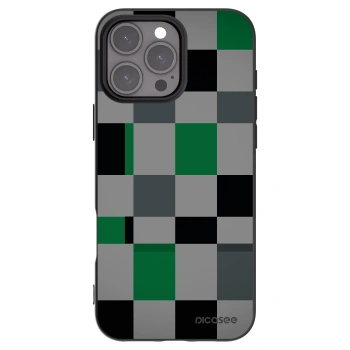 Picasee silikonowe czarne etui na Apple iPhone 16 Pro Max - Block Grid