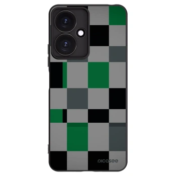 Picasee silikonowe czarne etui na Xiaomi Redmi 13C 5G - Block Grid