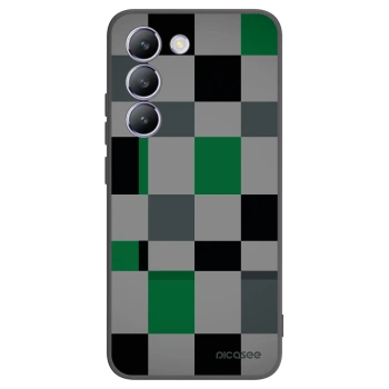 Picasee silikonowe czarne etui na Vivo V40 SE 5G - Block Grid