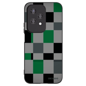 Picasee silikonowe czarne etui na Honor 200 Lite - Block Grid