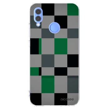 Picasee silikonowe przeźroczyste etui na Huawei P Smart 2019 - Block Grid