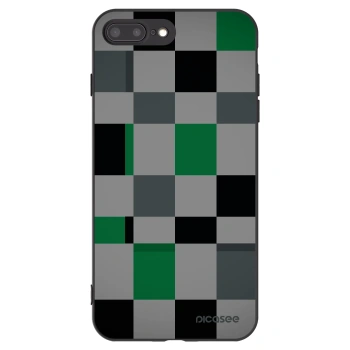 Picasee silikonowe czarne etui na Apple iPhone 7 Plus - Block Grid