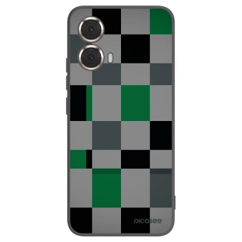 Picasee silikonowe czarne etui na Motorola Moto G85 - Block Grid