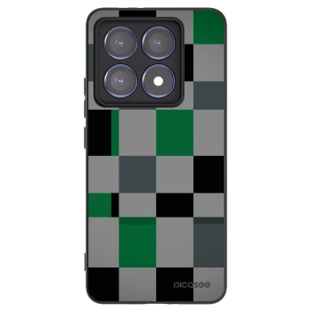 Picasee silikonowe czarne etui na Xiaomi 14T Pro - Block Grid