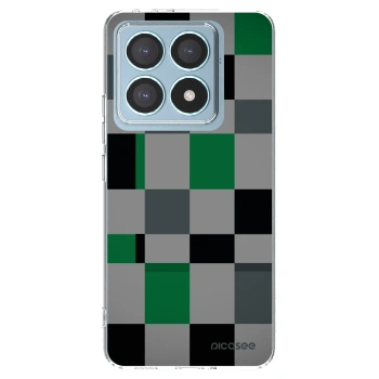 Picasee silikonowe przeźroczyste etui na Xiaomi 14T Pro - Block Grid