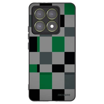 Picasee silikonowe czarne etui na Xiaomi 14T - Block Grid