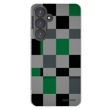Picasee silikonowe przeźroczyste etui na Samsung Galaxy S24 FE S721B - Block Grid