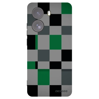 Picasee silikonowe czarne etui na Xiaomi Poco X7 - Block Grid