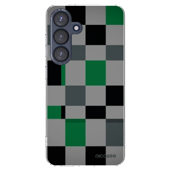 Picasee silikonowe przeźroczyste etui na Samsung Galaxy S25 5G - Block Grid