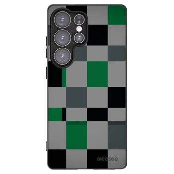 Picasee silikonowe czarne etui na Samsung Galaxy S25 Ultra 5G - Block Grid