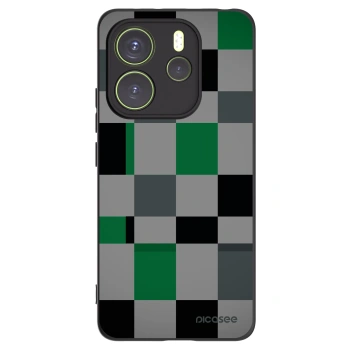 Picasee silikonowe czarne etui na Xiaomi Redmi Note 14 4G - Block Grid
