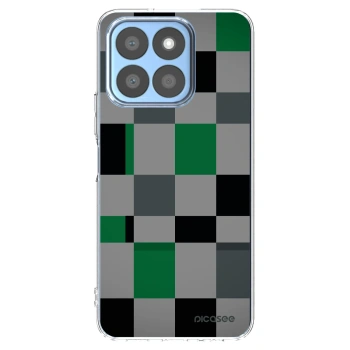 Picasee silikonowe przeźroczyste etui na Honor X8c - Block Grid