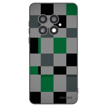 Picasee silikonowe czarne etui na OnePlus 13 5G - Block Grid