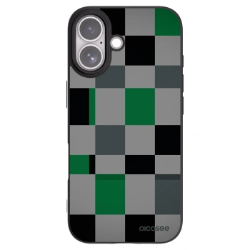 Picasee silikonowe czarne etui na Apple iPhone 17 - Block Grid