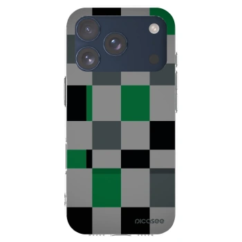 Picasee silikonowe przeźroczyste etui na Apple iPhone 17 Pro - Block Grid
