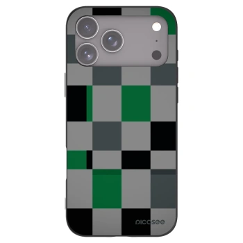 Picasee silikonowe czarne etui na Apple iPhone 17 Pro Max - Block Grid