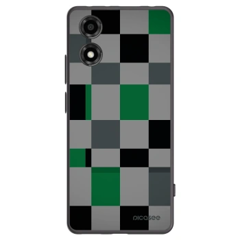 Picasee silikonowe czarne etui na Motorola Moto E14 - Block Grid