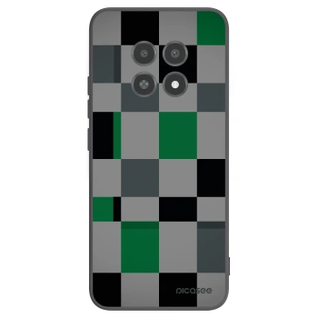 Picasee silikonowe czarne etui na Realme 12X - Block Grid