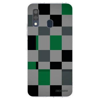 Picasee silikonowe przeźroczyste etui na Samsung Galaxy A40 A405F - Block Grid