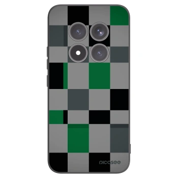 Picasee silikonowe czarne etui na Xiaomi Redmi Note 15 Pro+ - Block Grid