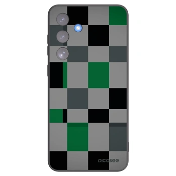 Picasee silikonowe czarne etui na Samsung Galaxy S25 FE 5G - Block Grid