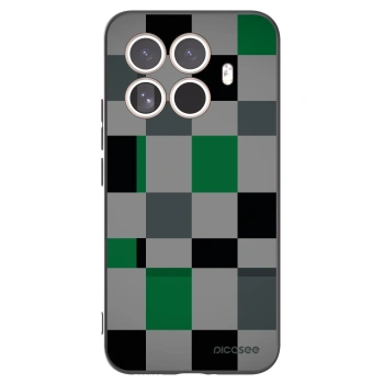 Picasee silikonowe czarne etui na Xiaomi 15T Pro - Block Grid
