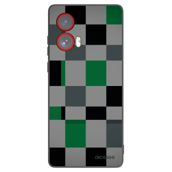 Picasee silikonowe czarne etui na Motorola Edge 50 Fusion - Block Grid