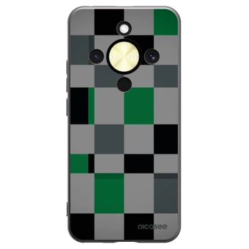 Picasee silikonowe czarne etui na Honor Magic8 Lite 5G - Block Grid