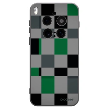 Picasee silikonowe czarne etui na Vivo X300 Pro - Block Grid